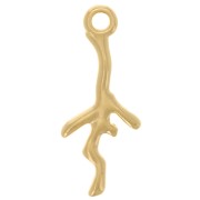 Pendente in corallo 20x8 mm - Dorato con oro fino x1|raw }}