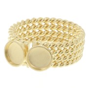 Anello per cabochon da 6 mm - Misura da 52 a 56 - Dorato con oro fino x1