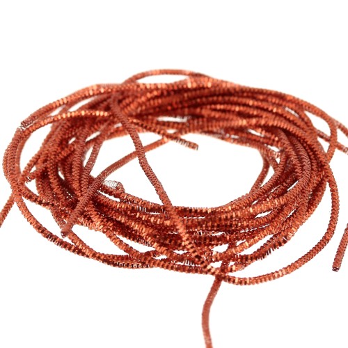 Canutiglia riccia per rica - Spille e gioielli ricamati 1 mm - Arancio ruggine x5g