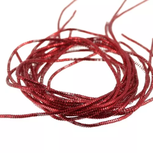 Canutiglia riccia per ricamo - Spille e gioielli ricamati 1 mm - Rosso x5g