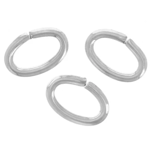 Anelli ovali aperti 6x4x0,8 mm Argento x50