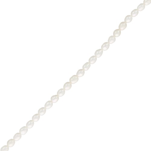 Perle d'acqua dolce a grani di riso 5x4,5 mm - Grado AA - Bianco x10