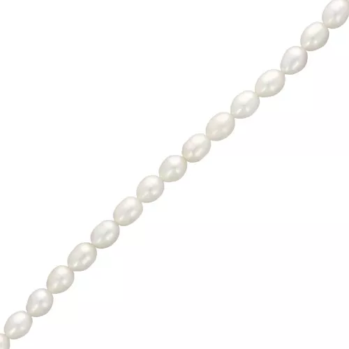 Perle d'acqua dolce a grana di riso 9x7 mm - Grado AA - Bianco x 36cm