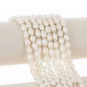 Perle d'acqua dolce a grana di riso 9x7 mm - Grado AA - Bianco x 36cm