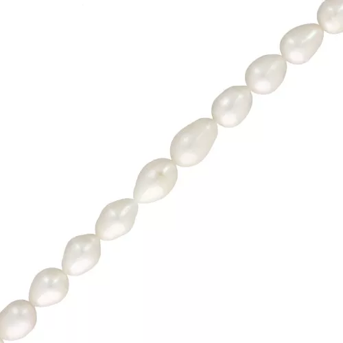 Perle d'acqua dolce a grana di riso 12x10 mm - Grado AA - Bianco x 39cm