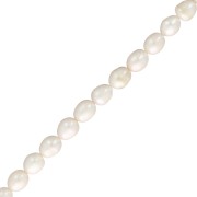 Perle d'acqua dolce di riso 13x11 mm - Grado A - Bianco x 38cm|raw }}