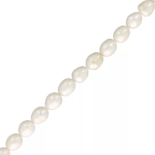 Perle d'acqua dolce di riso 13x11 mm - Grado A - Bianco x 38cm