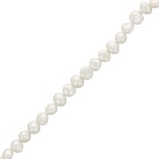 Perle d'acqua dolce barocche irregolari - 7x8 mm Grado AA - Bianco x35cm|raw }}