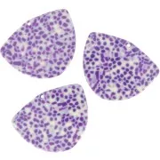 Pendente geometrico in acetato 35x45 mm - Viola screziato - Crema x1
