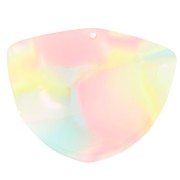 Pendente geometrico in acetato 35x45 mm - Corallo marmorizzato - Giallo - Perla blu x1|raw }}