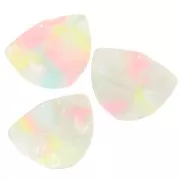 Pendente geometrico in acetato 35x45 mm - Corallo marmorizzato - Giallo - Perla blu x1