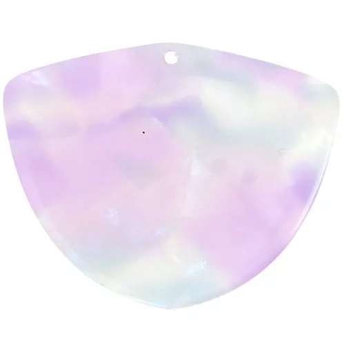 Pendente geometrico in acetato 35x45 mm - Lilla effetto sirena x1