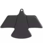 Pendente aquila in acrilico opaco 35x50 mm - Nero x1