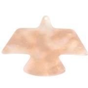 Pendente aquila in acetato trasparente 35x50 mm - Brillantini arancioni perlati x1