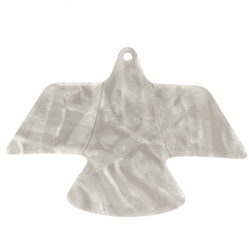 Pendente aquila in acetato trasparente 35x50 mm - Terre d'ombre Brillantini x1