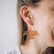 Pendente aquila in acetato trasparente 35x50 mm - Terre d'ombre Brillantini x1