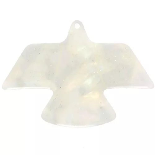 Pendente aquila in acetato trasparente 35x50 mm - Marmo avorio Brillantini x1