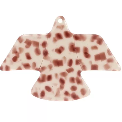 Pendente aquila in acetato trasparente 35x50 mm - Terrazzo Light Brown x1
