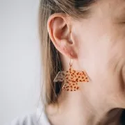 Pendente aquila in acetato trasparente 35x50 mm - Terrazzo Light Brown x1