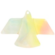 Pendente a forma di aquila in acetato da 25x35,5 mm - Corallo marmorizzato - Giallo - Perla blu x1|raw }}