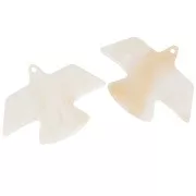 Pendente aquila in acetato opaco 25x35,5 mm - Brillantini perlati beige marmorizzato x1