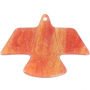 Pendente aquila in acetato opaco 25x35,5 mm - Brillantini rame-oro marmorizzati x1