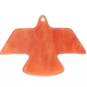 Pendente aquila in acetato opaco 25x35,5 mm - Brillantini rame-oro marmorizzati x1