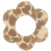 Pendente a fiore in acetato 18 mm - Caramello screziato - Beige x1