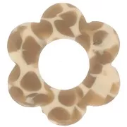 Pendente a fiore in acetato 18 mm - Caramello screziato - Beige x1