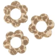Pendente a fiore in acetato 18 mm - Caramello screziato - Beige x1