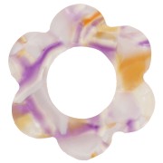 Pendente a forma di fiore in acetato da 18 mm - Bianco perlato - Arancione - Viola x1