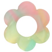 Pendente a forma di fiore in acetato da 18 mm - Tartaruga - Verde - Perla rosa x1