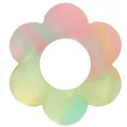 Pendente a forma di fiore in acetato da 18 mm - Tartaruga - Verde - Perla rosa x1