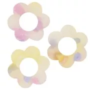 Pendente a forma di fiore in acetato da 18 mm - Terrazzo traslucido - Rosa - Viola x1