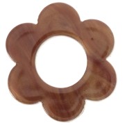 Pendente a forma di fiore in acetato da 18 mm - Marrone scuro marmorizzato x1|raw }}