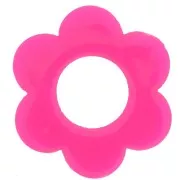 Pendente a forma di fiore in acrilico da 18 mm - Rosa fluorescente x1