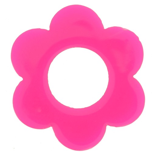 Pendente a forma di fiore in acrilico da 18 mm - Rosa fluorescente x1
