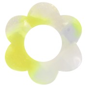 Pendente a fiore in acetato da 18 mm - Tartaruga - Bianco perlato - Giallo fluorescente x1|raw }}