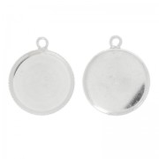 Castone pendente fondo piatto per cabochon mm.20 Argento 925|raw }}