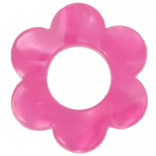 Pendente a forma di fiore in acetato da 18 mm - Marmo lampone perlato x1