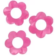 Pendente a forma di fiore in acetato da 18 mm - Marmo lampone perlato x1