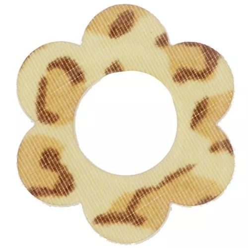 Pendente a forma di fiore in acrilico da 18 mm - Beige ghepardo - Marrone chiaro x1