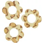 Pendente a forma di fiore in acrilico da 18 mm - Beige ghepardo - Marrone chiaro x1