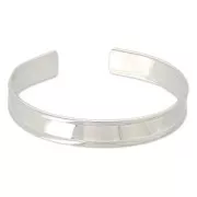 Base in ottone per bracciale con bordo incurvato mm.  10 argentato x1
