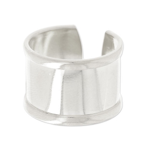 Anello in ottone con bordo incurvato 15 mm argentato x1