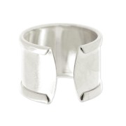 Anello in ottone con bordo incurvato 15 mm argentato x1