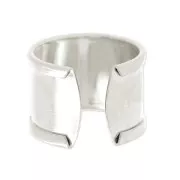 Anello in ottone con bordo incurvato 15 mm argentato x1