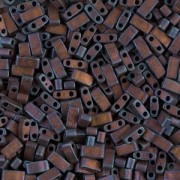 Miyuki Half Tila Beads 5x2.3x1.9 mm HTL-2005 - Mat Metallic Dark Raspberry Iris x10g|raw }}