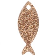 Pendente a forma di pesce in acrilico 25x10 mm - Bronzo Brillantini x1|raw }}