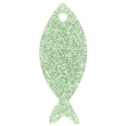 Pendente a forma di pesce in acrilico 25x10 mm - Verde muschio Brillantini x1|raw }}